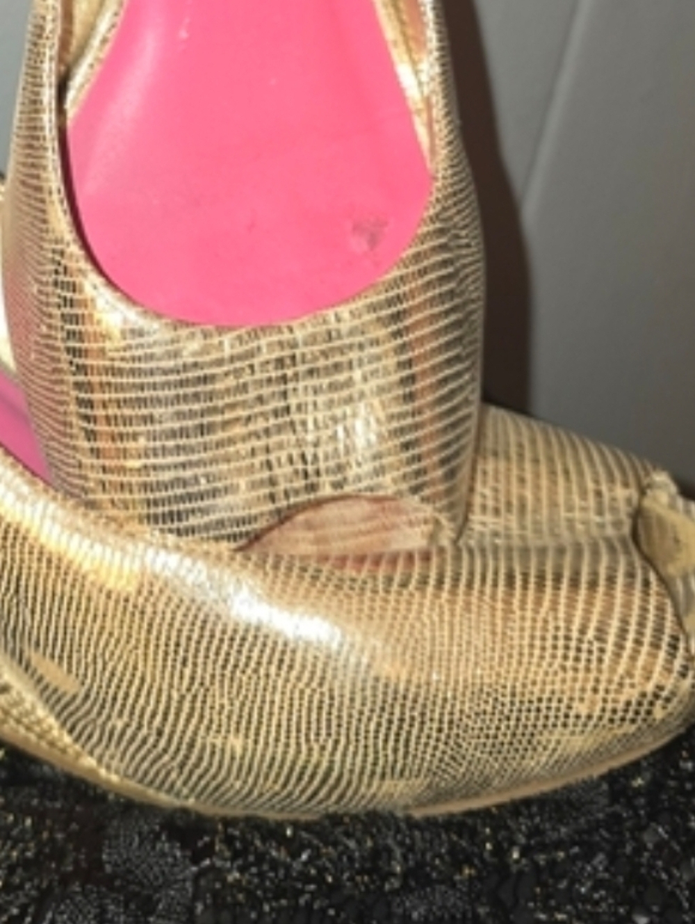 Lilly Pulitzer Gold Textured Open-Toe Closed-Back Raffia Wedges - Picture 11 of 11